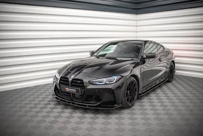 Maxton Design Frontsplitter V.3 für BMW M4 G82 / G82 Facelift / BMW M3 Limousine / Touring G80 / G81 – Schwarz glänzend
