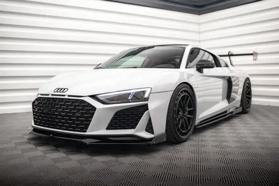 Maxton Design Frontsplitter V.3 mit Flaps für Audi R8 Mk2 Facelift – Schwarz glänzend