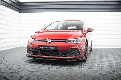 Maxton Design Frontsplitter V.3 mit Flaps für VW Golf 8 GTI / GTE / GTD / R-Line – Schwarz glänzend