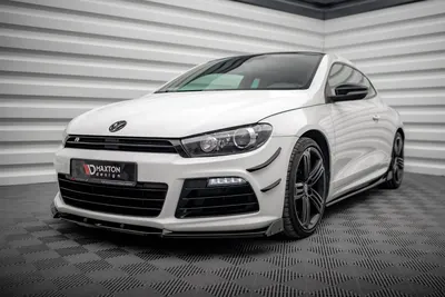 Maxton Design Frontsplitter V.3 mit Flaps für VW Scirocco R Mk3 – Schwarz glänzend