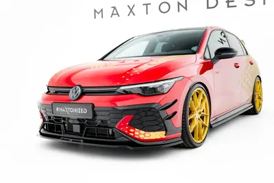 Maxton Design Frontsplitter V.3 für VW Golf 8 GTI Clubsport Facelift – Schwarz glänzend