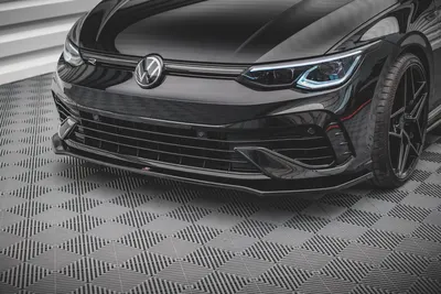 Maxton Design Frontsplitter V.3 für VW Golf 8 R Schrägheck / Variant – Schwarz glänzend
