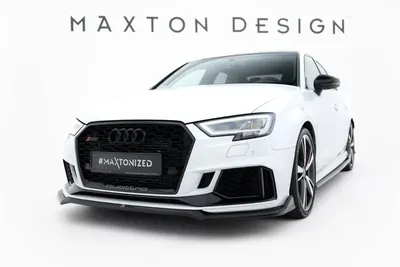 Maxton Design Frontsplitter V.4 für Audi RS3 Limousine 8V Facelift – Schwarz glänzend