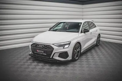 Maxton Design Frontsplitter V.4 für Audi S3 / A3 S line 8Y – Schwarz glänzend