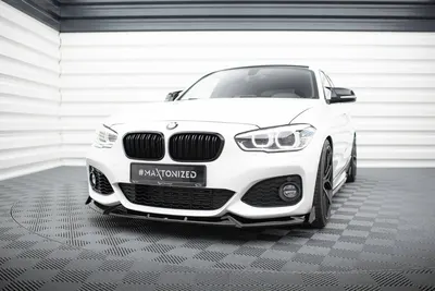 Maxton Design Frontsplitter V.4 mit Flaps für BMW 1er M-Paket / M140i F20 Facelift – Schwarz glänzend