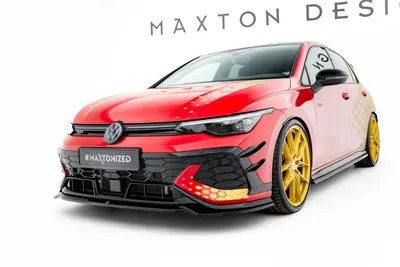 Maxton Design Frontsplitter V.4 für VW Golf 8 GTI Clubsport Facelift – Schwarz glänzend