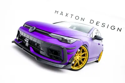 Maxton Design Frontsplitter V.4 für VW Golf 8 R Schrägheck Facelift – Schwarz glänzend