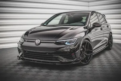 Maxton Design Frontsplitter V.4 für VW Golf 8 R Schrägheck / Variant – Schwarz glänzend