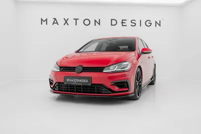 Maxton Design Frontsplitter V.5 für VW Golf 7 R / R-Line Facelift – Schwarz glänzend