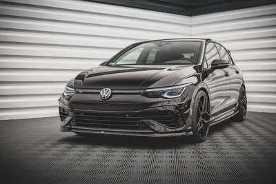 Maxton Design Frontsplitter V.5 für VW Golf 8 R Schrägheck / Variant – Schwarz glänzend