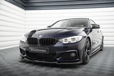 Maxton Design Frontsplitter V.6 für BMW 4er Coupé / Gran Coupé / Cabrio M-Paket F32 / F36 / F33 – Schwarz glänzend
