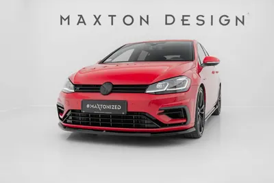Maxton Design Frontsplitter V.6 für VW Golf 7 R / R-Line Facelift – Schwarz glänzend
