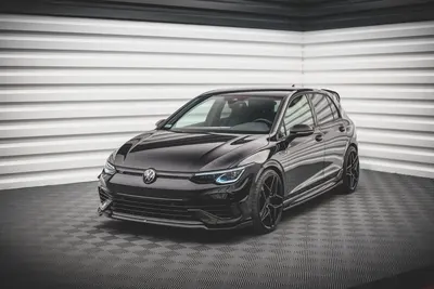 Maxton Design Frontsplitter V.6 für VW Golf 8 R Schrägheck / Variant – Schwarz glänzend