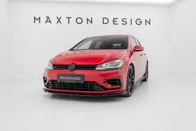 Maxton Design Frontsplitter V.8 für VW Golf 7 R / R-Line Facelift – Schwarz glänzend