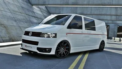 Maxton Design Frontsplitter für VW T5 Sportline – Schwarz glänzend