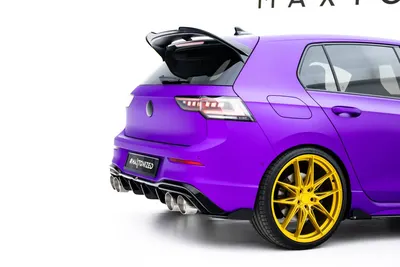 Maxton Design Heck-Seitenflaps V.2 für VW Golf 8 R Schrägheck / Mk8 Facelift – Schwarz matt