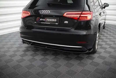 Maxton Design Heck-Seitensplitter für Audi A3 Sportback 8V Facelift – Schwarz glänzend