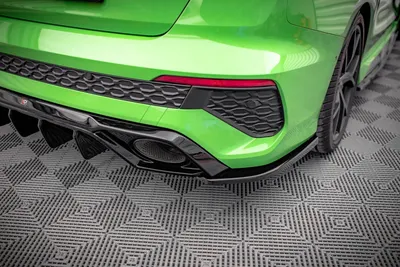 Maxton Design Heck-Seitensplitter für Audi RS3 Limousine 8Y / Audi RS3 Sportback 8Y – Schwarz glänzend