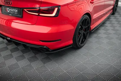 Maxton Design Heck-Seitensplitter für Audi S3 Limousine 8V – Schwarz glänzend