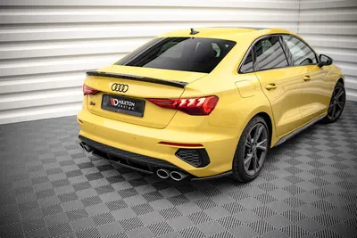 Maxton Design Heck-Seitensplitter für Audi S3 Limousine 8Y – Schwarz glänzend