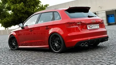Maxton Design Heck-Seitensplitter für Audi S3 / A3 S line 8V Schrägheck / Sportback – Schwarz glänzend