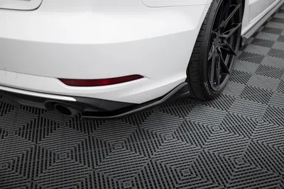 Maxton Design Heck-Seitensplitter V.1 für Audi A3 Limousine 8V Facelift – Schwarz glänzend