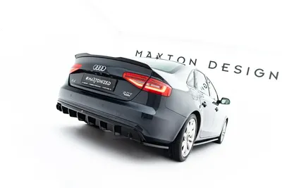 Maxton Design Heck-Seitensplitter V.1 für Audi A4 B8 Facelift – Schwarz glänzend