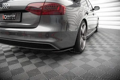 Maxton Design Heck-Seitensplitter V.1 für Audi A4 S line Avant B8 Facelift – Schwarz glänzend