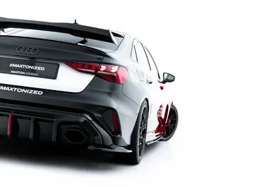 Maxton Design Heck-Seitensplitter V.1 für Audi RS3 Limousine 8Y Facelift – Schwarz glänzend