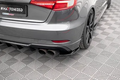 Maxton Design Heck-Seitensplitter V.1 für Audi S3 Sportback 8V Facelift – Schwarz glänzend