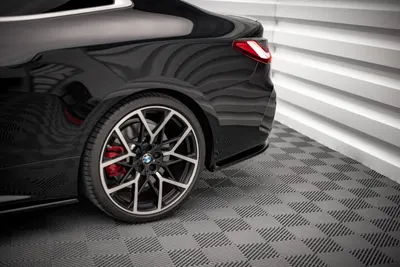 Maxton Design Heck-Seitensplitter V.1 für BMW 4er M-Paket G22 / G23 / G22 Facelift / G23 Facelift – Schwarz glänzend