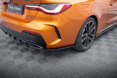 Maxton Design Heck-Seitensplitter V.1 für BMW 4er M440i G22 / G23 / G22 Facelift / G23 Facelift – Schwarz glänzend
