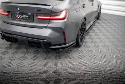 Maxton Design Heck-Seitensplitter V.1 für BMW M3 Limousine / Touring G80 / G81 – Schwarz glänzend