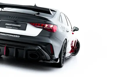 Maxton Design Heck-Seitensplitter V.2 für Audi RS3 Limousine 8Y Facelift – Schwarz glänzend