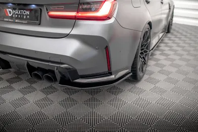 Maxton Design Heck-Seitensplitter V.2 für BMW M3 Limousine / Touring G80 / G81 – Schwarz glänzend