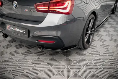 Maxton Design Heck-Seitensplitter V.3 für BMW 1er F20 M-Power Facelift – Schwarz glänzend
