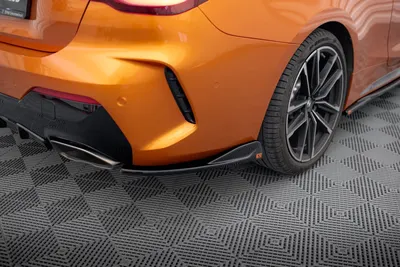 Maxton Design Heck-Seitensplitter V.3 für BMW 4er M440i G22 / G23 / G22 Facelift / G23 Facelift – Schwarz glänzend
