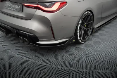 Maxton Design Heck-Seitensplitter V.3 für BMW M4 G82 / G82 Facelift – Schwarz glänzend
