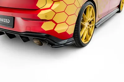 Maxton Design Heck-Seitensplitter V.3 für VW Golf 8 GTI Clubsport Facelift – Schwarz glänzend