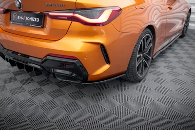 Maxton Design Heck-Seitensplitter V.4 für BMW 4er M440i G22 / G23 / G22 Facelift / G23 Facelift – Schwarz glänzend