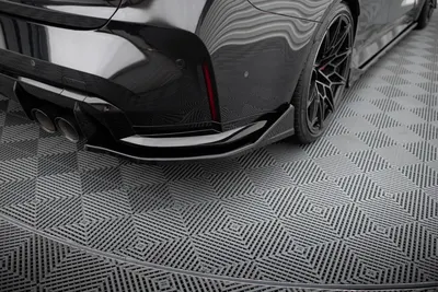 Maxton Design Heck-Seitensplitter V.4 für BMW M3 Limousine / Touring G80 / G81 – Schwarz glänzend