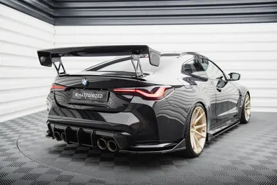 Maxton Design Heck-Seitensplitter V.4 für BMW M4 G82 / G82 Facelift – Schwarz glänzend