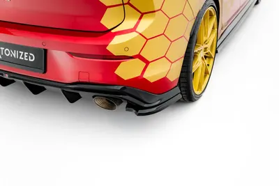 Maxton Design Heck-Seitensplitter V.4 für VW Golf 8 GTI Clubsport Facelift – Schwarz glänzend