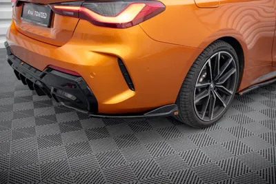 Maxton Design Heck-Seitensplitter V.5 für BMW 4er M440i G22 / G23 / G22 Facelift / G23 Facelift – Schwarz glänzend