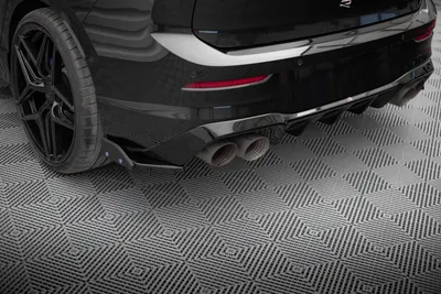 Maxton Design Heck-Seitensplitter V.5 mit Flaps für VW Golf 8 R Schrägheck Passt nur mit: VW-GO-8-R-RS1G – Schwarz glänzend
