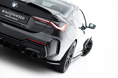 Maxton Design Heck-Seitensplitter V.6 für BMW 4er M-Paket G22 / G23 / G22 Facelift / G23 Facelift – Schwarz glänzend