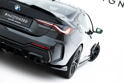Maxton Design Heck-Seitensplitter V.7 für BMW 4er M-Paket G22 / G23 / G22 Facelift / G23 Facelift – Schwarz glänzend
