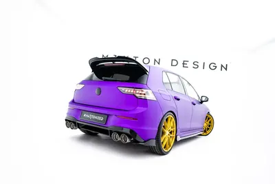 Maxton Design Heck-Seitensplitter V.7 für VW Golf 8 R Schrägheck / Mk8 Facelift – Schwarz glänzend