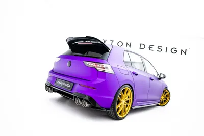 Maxton Design Heck-Seitensplitter V.8 für VW Golf 8 R Schrägheck / Mk8 Facelift – Schwarz glänzend
