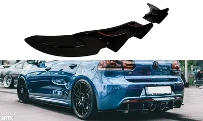 Maxton Design Heck-Seitensplitter für VW Golf 6 R (CNC) – Schwarz glänzend/matt